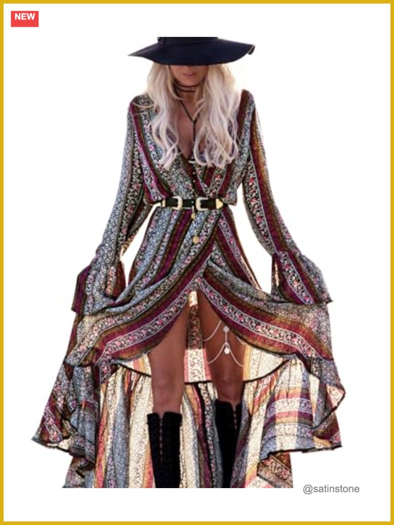 Womens Summer Long Sleeve Maxi Dress Floral Boho Wrap Cardigan